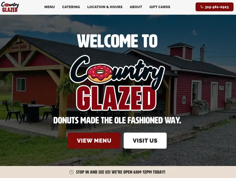 Country Glazed Donuts website, built by the JARVIS team